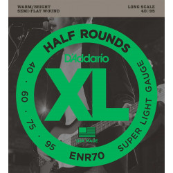 D'addario ENR70 Half Rounds 40-95 - Jeu de cordes filet plat ½ rond basse électrique