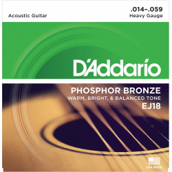 D'Addario EJ18 Phosphore Bronze Heavy - Jeu de cordes guitare acoustique