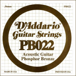 D'Addario PB022  - Corde au détail Filée Phosphore Bronze 022 Guitare acoustique