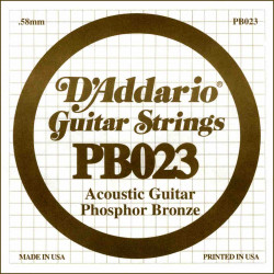 D'Addario PB023  - Corde au détail Filée Phosphore Bronze 023 Guitare acoustique