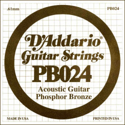 D'Addario PB024  - Corde au détail Filée Phosphore Bronze 024 Guitare acoustique