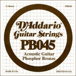 Corde au détail Guitare acoustique D'Addario Filée Phosphore Bronze 045 - PB045