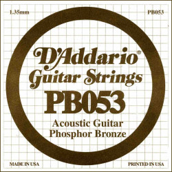 Corde au détail Guitare acoustique D'Addario Filée Phosphore Bronze 053 - PB053