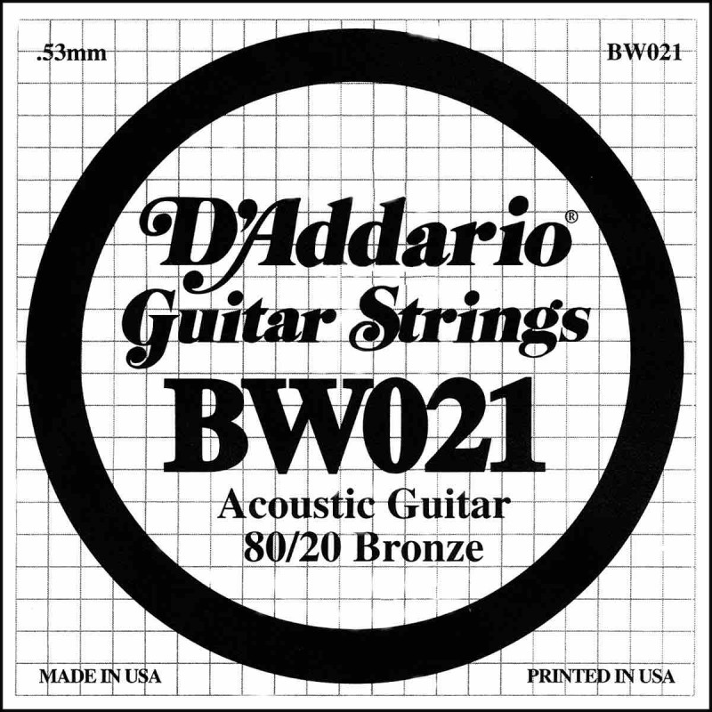 D'Addario BW021 - Corde au détail 021 Filée Bronze Guitare acoustique