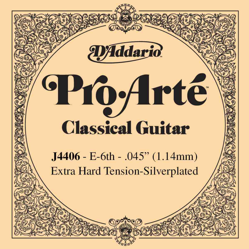 Corde au détail guitare classique D'Addario Pro-Arte Mi grave réassort du jeu EJ44 - J4406