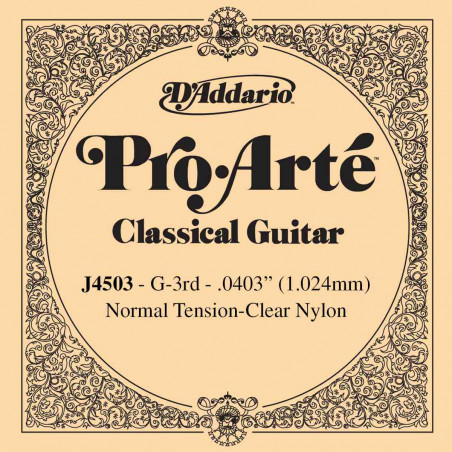 Corde au détail guitare classique D'Addario Pro-Arte Sol réassort du jeu EJ45 - J4503