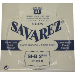 Corde au détail Savarez 522B pour guitare classique - Si tirant faible - Carte Blanche