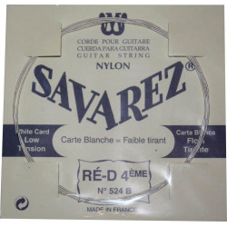 Corde au détail Savarez 524B pour guitare classique - tirant faible Ré - Carte Blanche