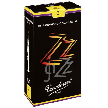Boîte de 10 anches saxophone soprano ZZ Force 3  - Vandoren SR403