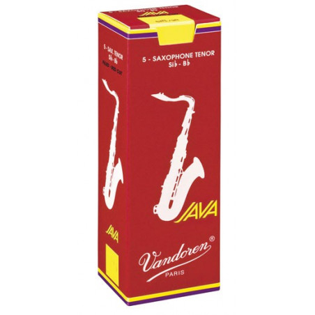Boîte de 5 anches saxophone tenor Java Red Force 2.5  - Vandoren SR2725R