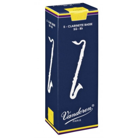 Boîte de 5 anches clarinette basse Force 5  - Vandoren CR125