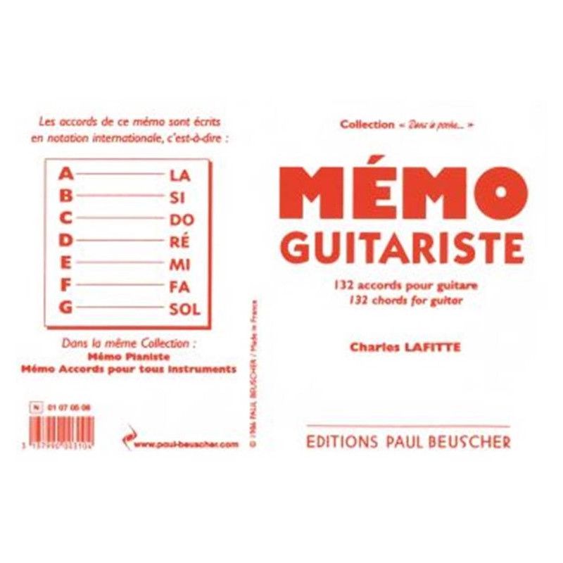 Mémo du guitariste - Lafitte (2 pages)