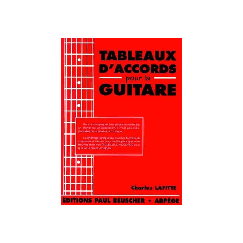 Tableaux d'accords – guitare - LAFITTE Charles