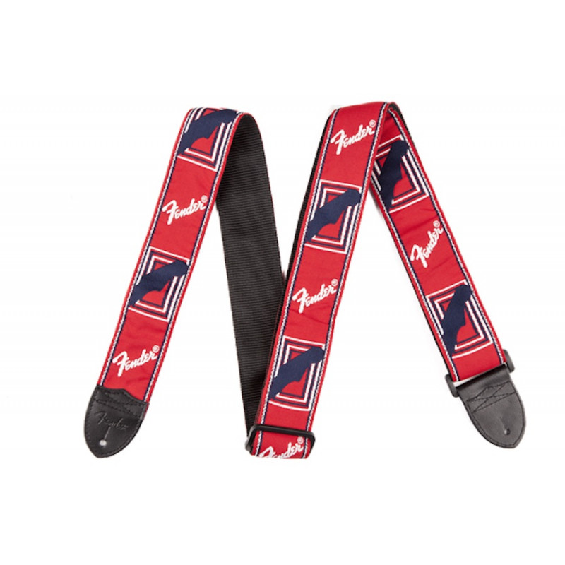 Sangle Fender Monogrammed nylon rouge/bleu/blanc