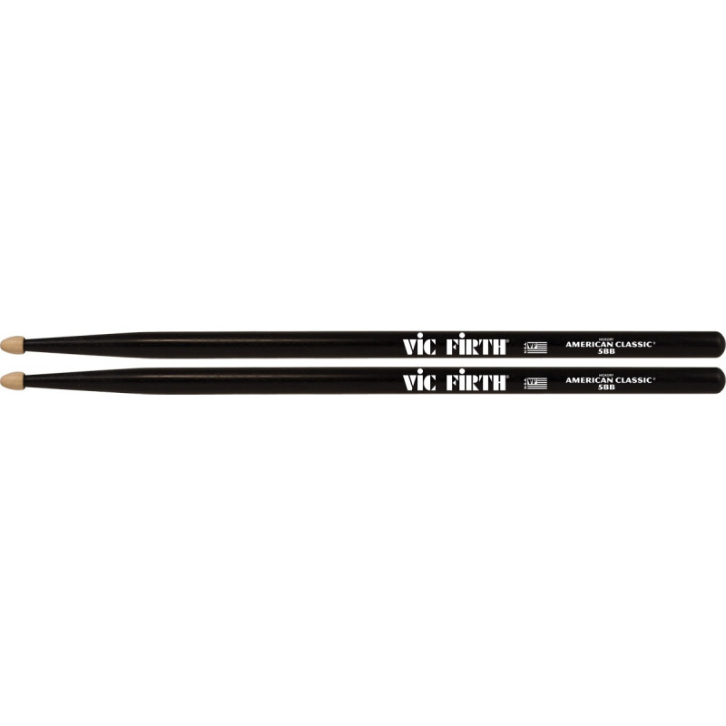 Vic Firth 5BB American Classic Hickory noire - Paire de baguettes