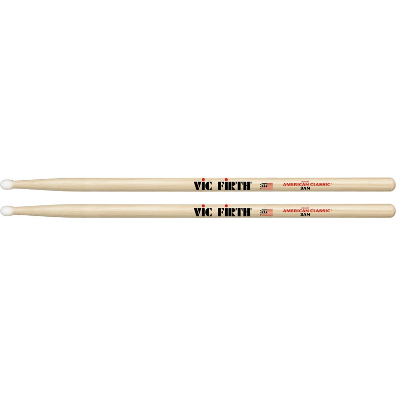 Paire de baguettes Vic Firth 3AN - American Classic - olive nylon