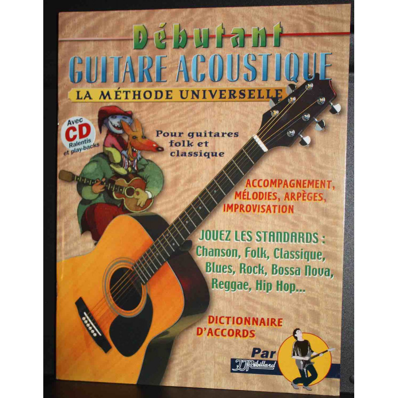 Méthode de guitare - Rebillard Débutant guitare acoustique (+CD) I  Boutikazik