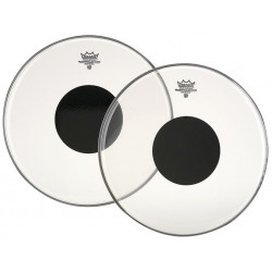 Peau de tom ou caisse claire 10'' - Remo CS Controlled Sound transparente rond noir - CS-0310-10