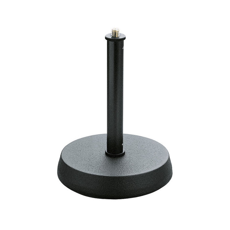 Pied de micro de table avec socle rond - noir - K&M 232