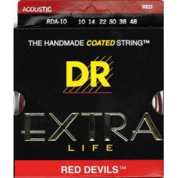 Jeu de cordes guitare acoustique DR Extra Life Red Devils Lite RDA10