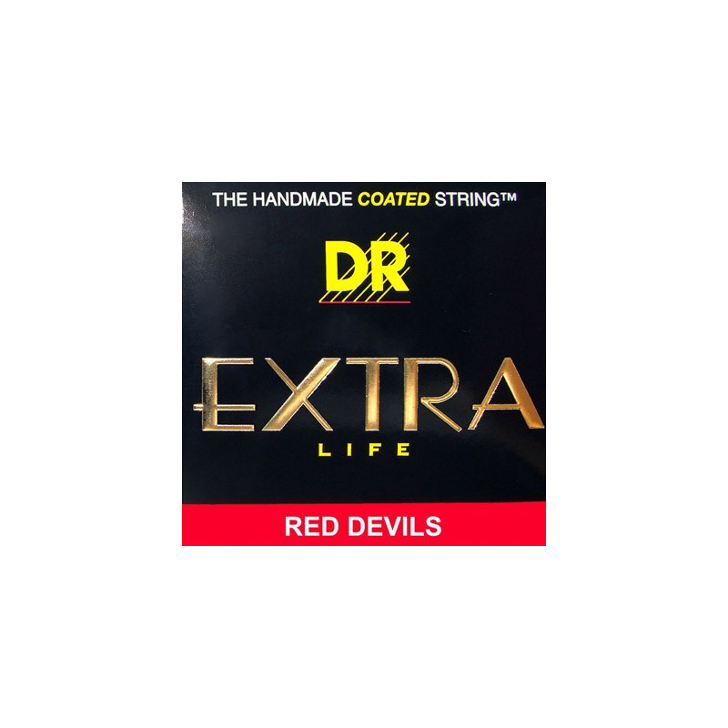 Jeu de cordes guitare acoustique DR Extra Life Red Devils Medium RDA12