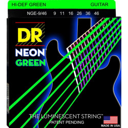 DR NGE946 Neon Lite-Heavy vert - Jeu de cordes guitare électrique 09-46