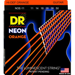 Jeu de cordes guitare électrique DR Neon Heavy orange NOE11 11-50