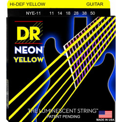 Jeu de cordes guitare électrique DR Neon Heavy jaune NYE11 11-50