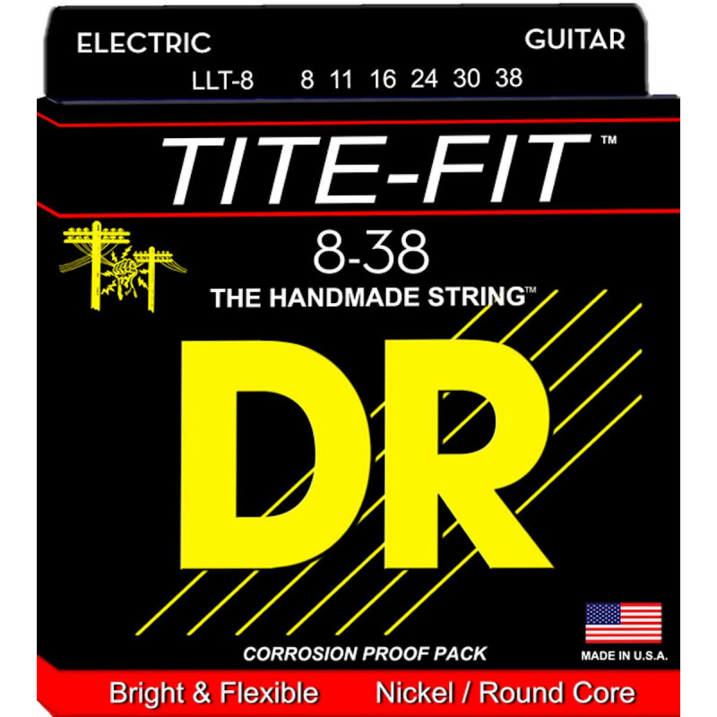 Jeu de cordes guitare électrique DR Tite Fit LLT8 08-38