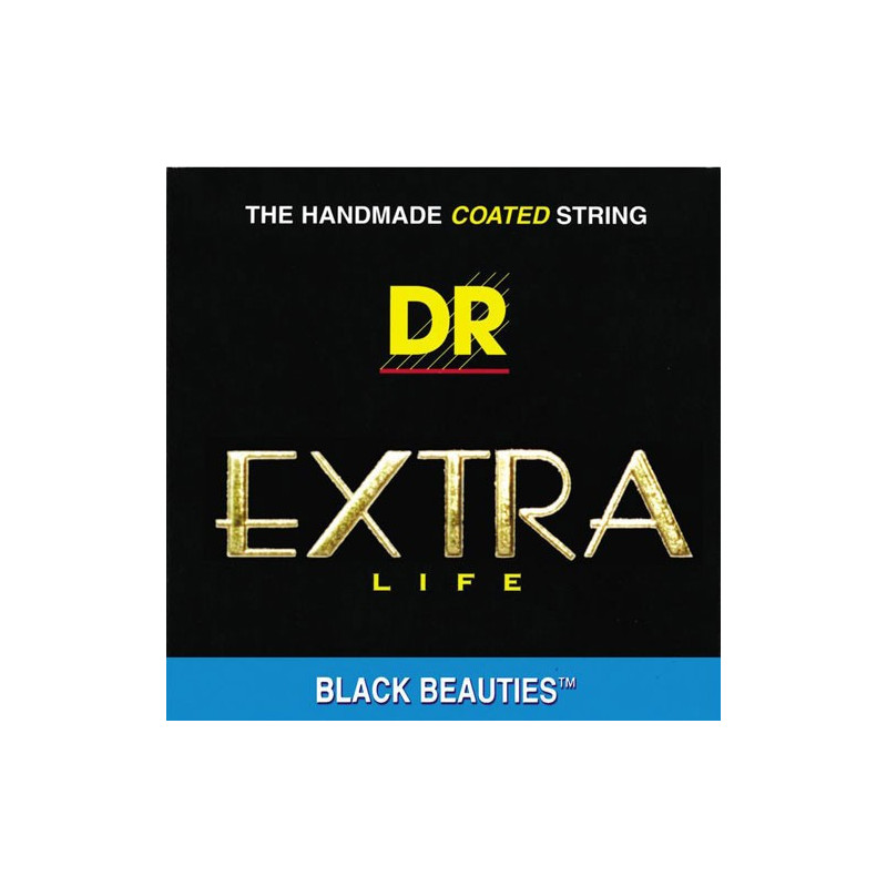 Jeu de cordes guitare électrique DR Extra Life Black Beauties Lite-Heavy BKE946
