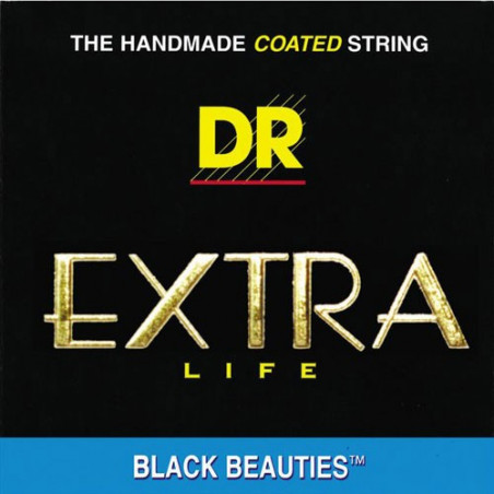 Jeu de cordes guitare électrique DR Extra Life Black Beauties Lite-Heavy BKE946