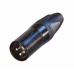 Fiche connecteur XLR 3 broches Mâle noir - Neutrik NC3MXX-BAG