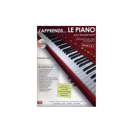 J'apprends le piano tout simplement Niveau 1&2 - Astié Christophe + audio