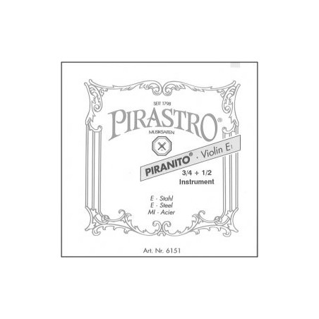 Pirastro P6155-1 - Jeu de cordes violon Piranito 3/4 et 1/2 à boule médium