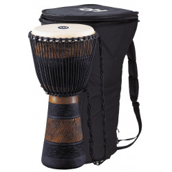 Djembé acajou style africain Meinl 12'' ADJ3B-L Earth brun et noir (+ housse)