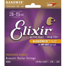 Elixir phosphore bronze 16002 - Jeu de cordes Guitare acoustique 10-47