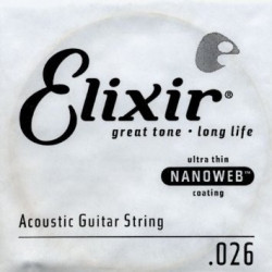 Corde au détail guitare acoustique Elixir Nanoweb 026 - 15126