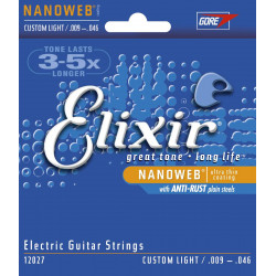 Elixir Nanoweb 12027 - Jeu de cordes guitare électrique 09-46