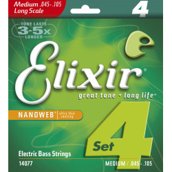 Elixir Nanoweb 14002 - Jeu de cordes guitare basse  XL 40-95