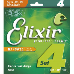 Elixir Nanoweb 14052 - Jeu de cordes guitare basse  L 45-100