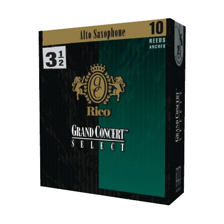 Boite de 5 anches Rico Grand Concert Select pour saxophone ténor force 2.5