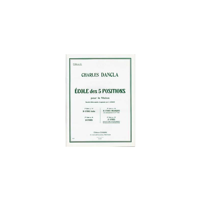 Ecole 5 positions Vol.1 Op.122 (20 études faciles) – violon - DANCLA Charles