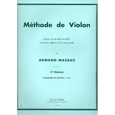 Méthode de violon Vol.3 (1e et 3e positions) - MASSAU Armand