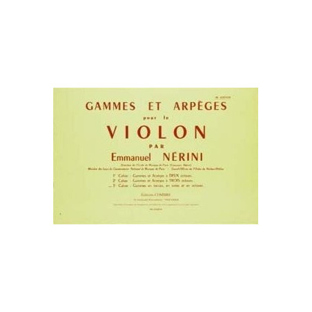 Gammes et arpèges Vol.3 - violon - NERINI Emile