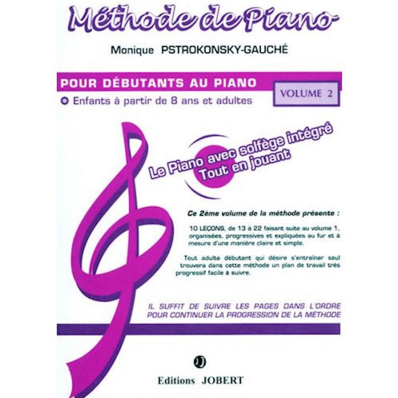 Méthode de piano Vol.2 - PSTROKONSKY-GAUCHE Monique