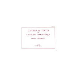 Cahiers de textes L'analyse harmonique Vol.1 - DANDELOT Georges