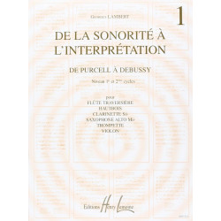 CD De la sonorité à l'interprétation Vol.1 - Georges Lambert