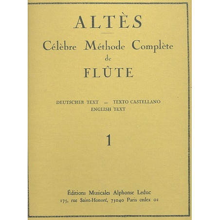 Célèbre Méthode complète de Flûte Altes Vol. 1 - Ed. Leduc