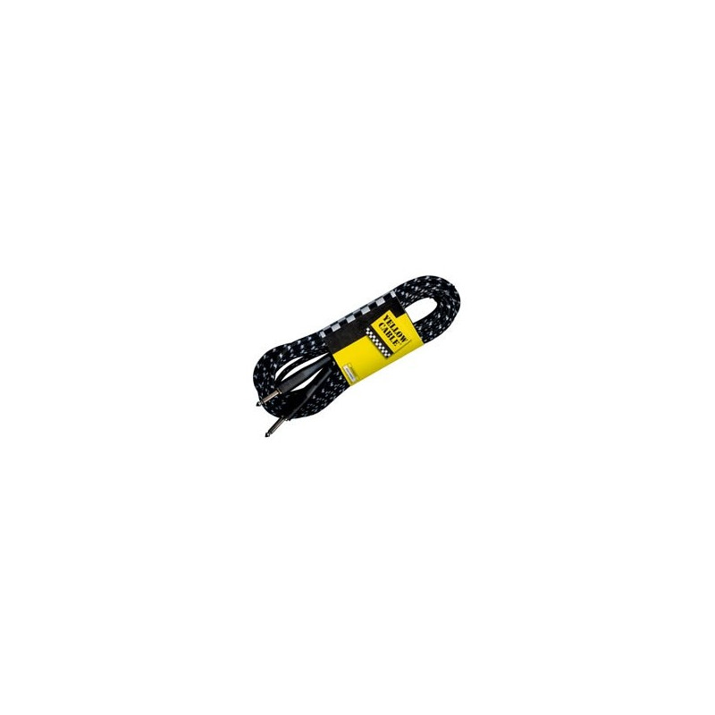Câble Jack/Jack gaine tressée gris/noir 6m - Yellow Cable G66DG