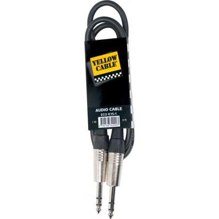 Yellow Câble K15 1 mètre - Câble audio jack - jack stéréo mâle 6,35